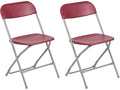 2 Pack , Hercules™ Series Plastic Folding Chair - Red - 650LB Weight Capacity Comfortable Event Chair - Lightweight Folding Chair