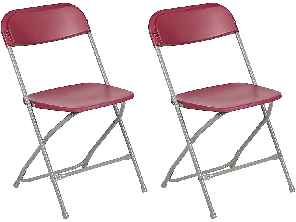 2 Pack , Hercules™ Series Plastic Folding Chair - Red - 650LB Weight Capacity Comfortable Event Chair - Lightweight Folding Chair