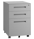 3 Drawer Metal Rolling File Cabinet Under Desk Filing Cabinet Grey