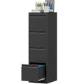 4 Drawer File Cabinet with Lock,Metal Vertical Filing Cabinets for Home Office,Heavy Duty File Storage Cabinet for Letter/Legal/A4/F4 Size File,Easy to Assemble,Black