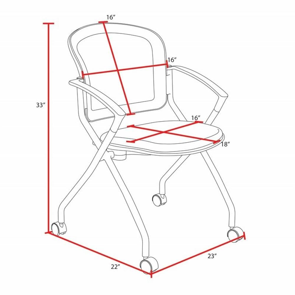 48 x 30 Flip-Top Table with 2 Mesh Nesting Chairs, Noble Oak Laminate, 1-Inch Thick Thermal Fused Melamine Top, Black T Edge Banding, Scratch and Stain Resistant, Meeting or Training