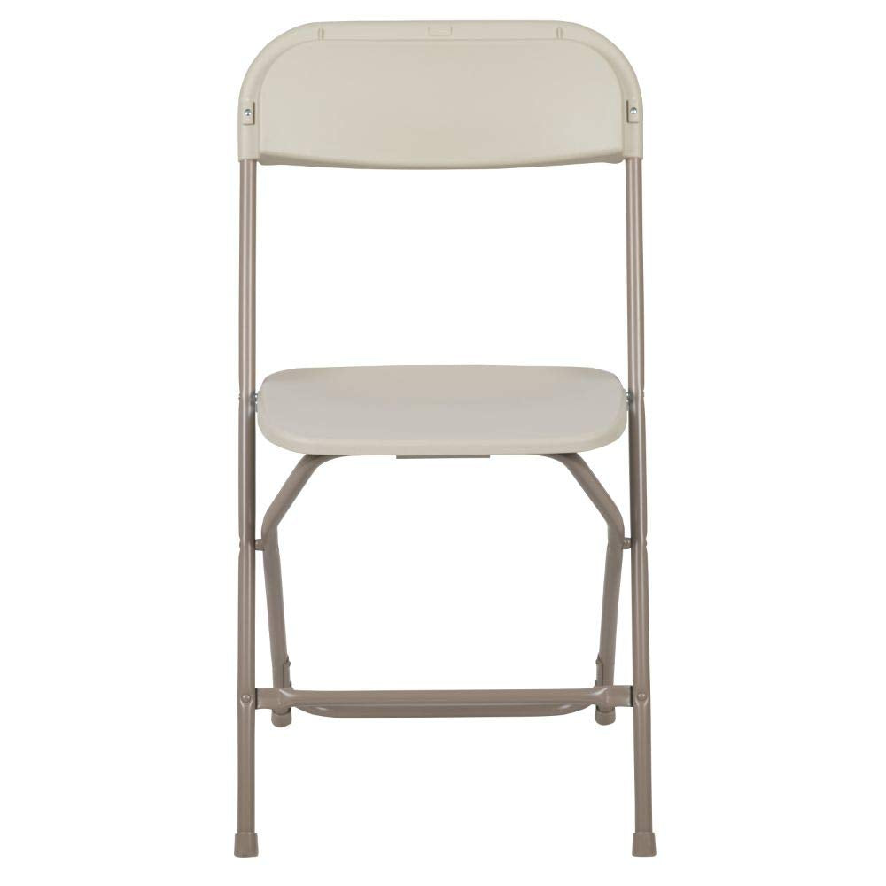2 Pack, Hercules™ Series Plastic Folding Chair - Beige - 650LB Weight Capacity Comfortable Event Chair-Lightweight Folding Chair