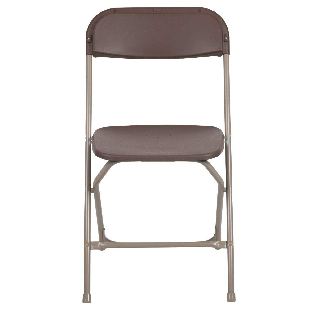 2 Pack, Hercules™ Series Plastic Folding Chair - Brown - 650LB Weight Capacity Comfortable Event Chair-Lightweight Folding Chair
