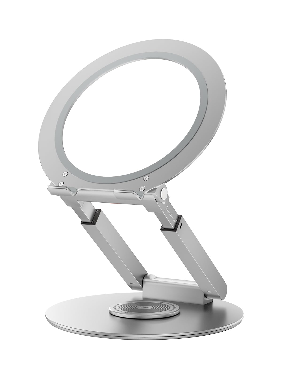 Telescopic Laptop Stand with 360° Rotation, Adjustable Height & Tilt Swivel Laptop Riser, Ergonomic Standing Desk Converter for 10-17" MacBook Pro/Air, Dell, HP – Supports up to 22lbs (Silver)