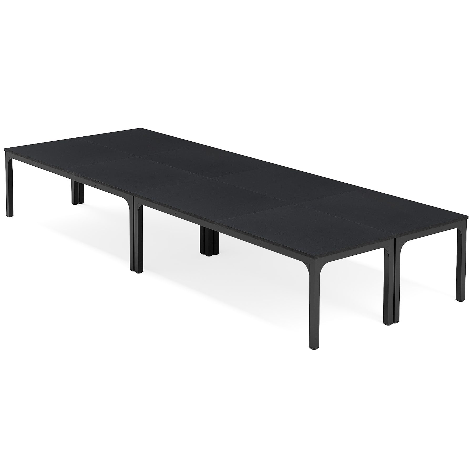 6.5 FT Conference Room Table, 78.74" W x 27.56" D Large Office Conference Table, Modern Seminar Meeting Table Desk for Boardroom, Meeting Room (4, Black)
