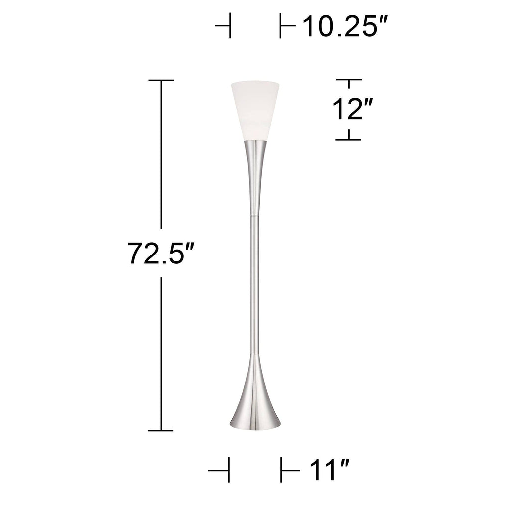 Piazza 72 1/2" Tall Brushed Nickel Modern Torchiere Floor Lamp