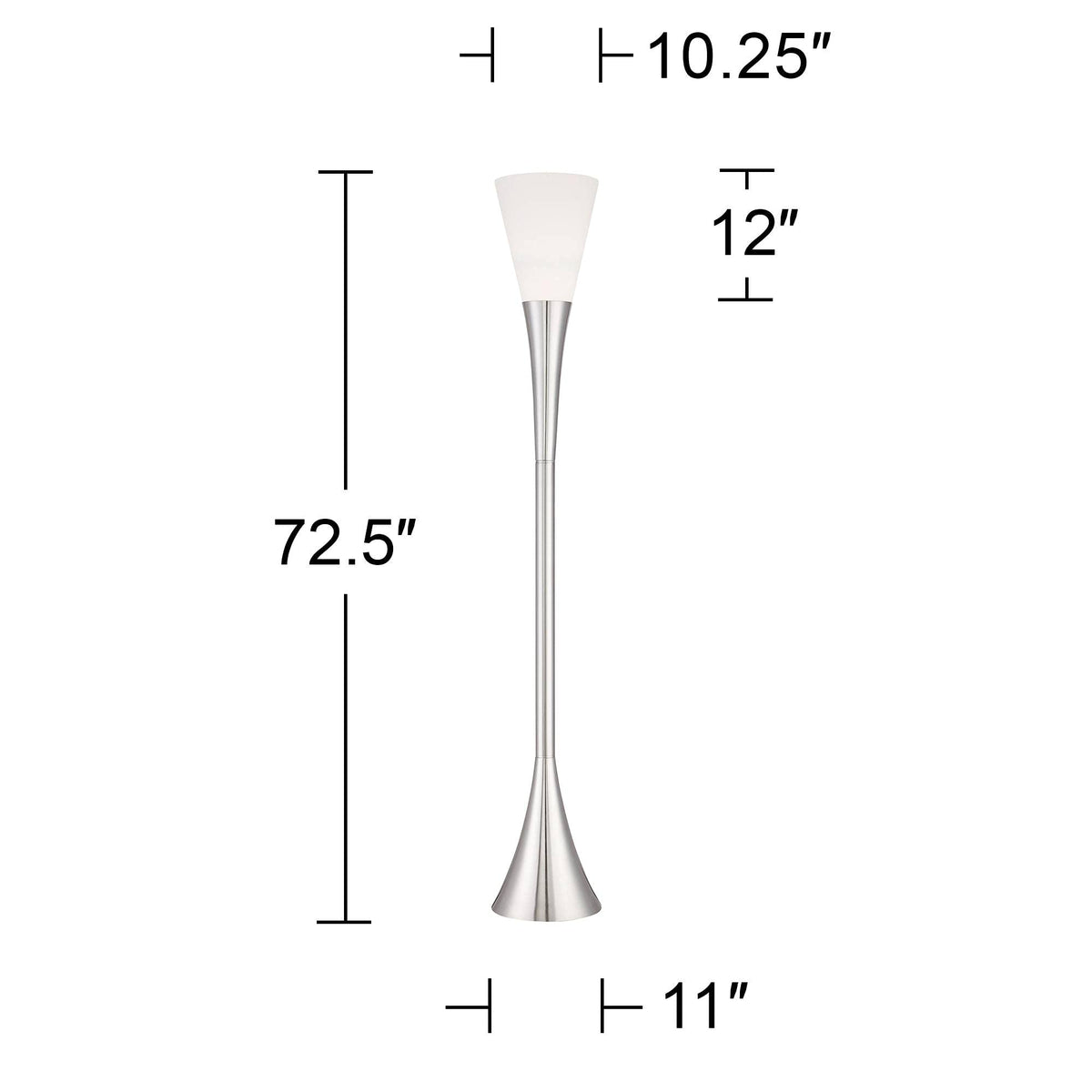 Piazza 72 1/2" Tall Brushed Nickel Modern Torchiere Floor Lamp