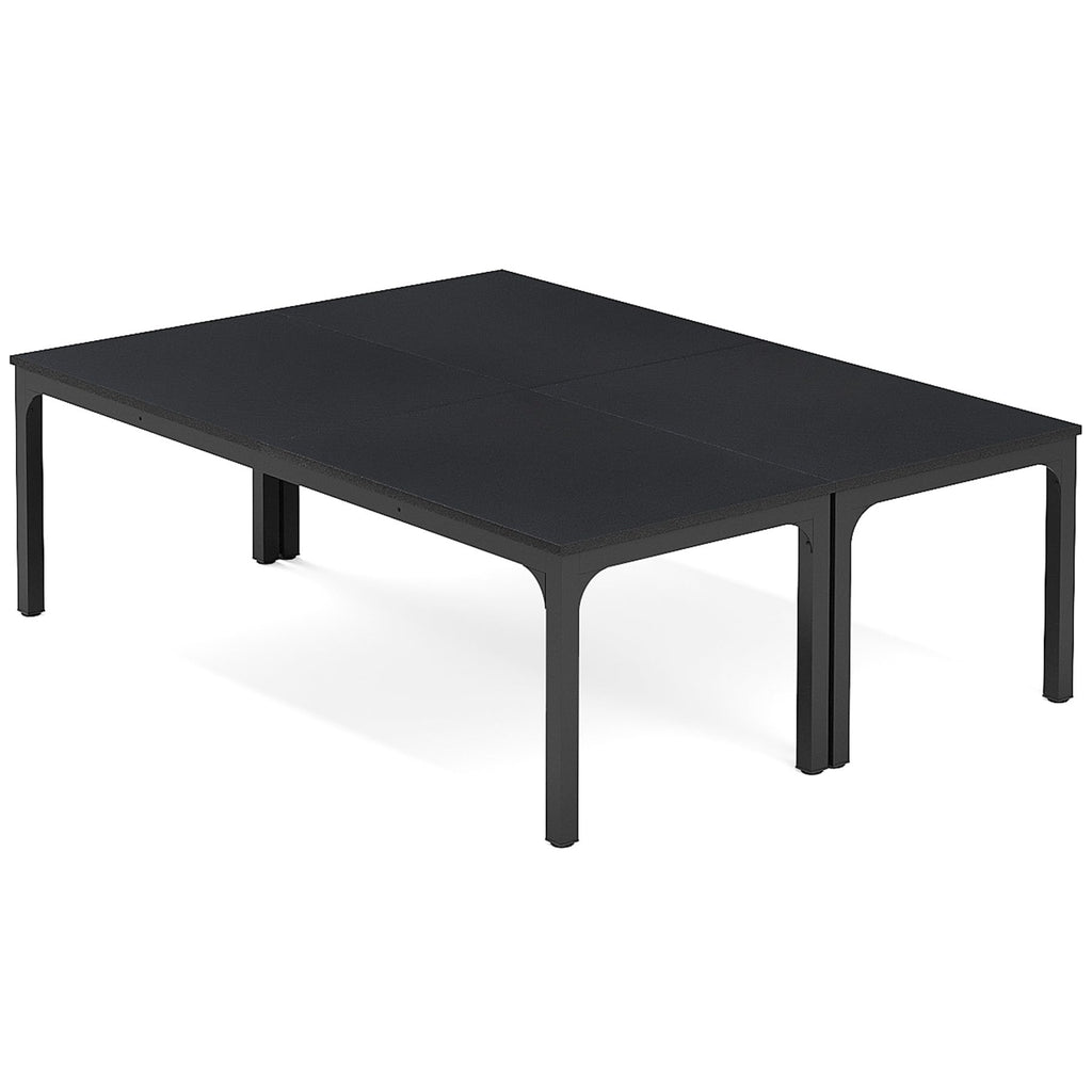 6.5 FT Conference Room Table, 78.74" W x 27.56" D Large Office Conference Table, Modern Seminar Meeting Table Desk for Boardroom, Meeting Room (2, Black)