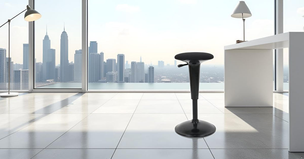 Ergonomic Standing Desk Stool - Height Adjustable Wobble Active Seating Chair for Sit Stand Desks, 22.5-29.5 Inches, Black