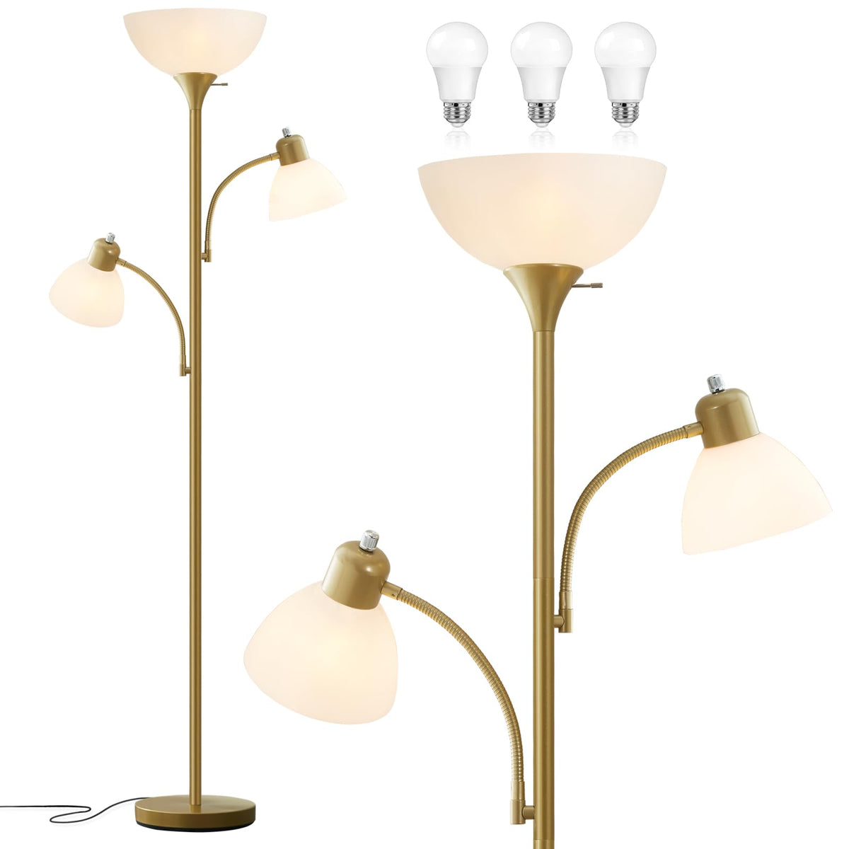 Floor Lamps for Living Room, 72" Tall Standing Lamps, Torchiere Lamp