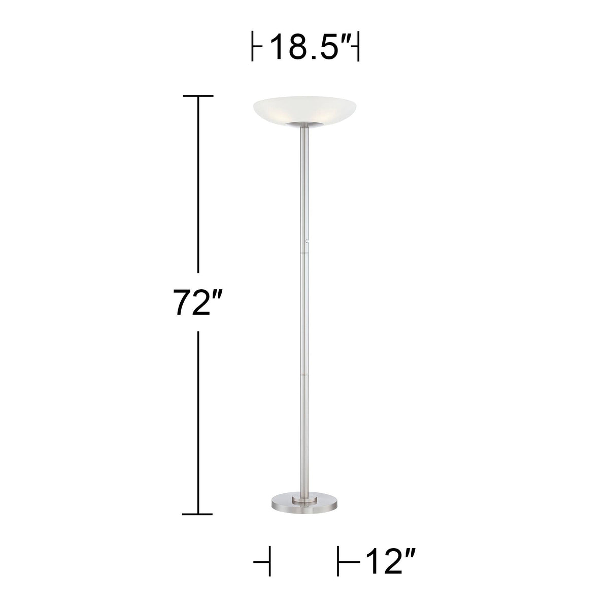 Light Blaster 72" Tall Nickel 4-Light Torchiere Floor Lamp