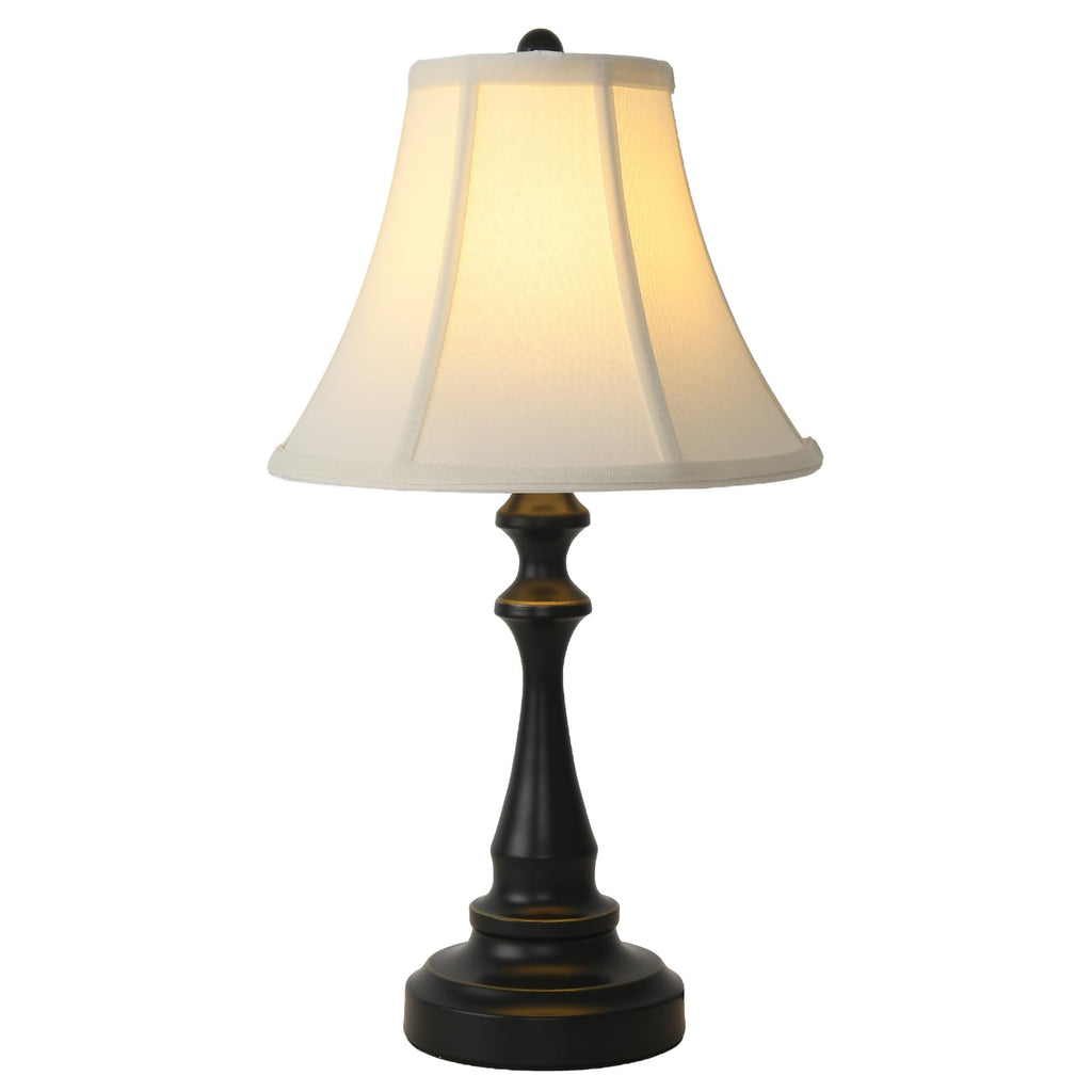Traditional Table Lamp, Vintage Desk Lamp for Living Room with Fabric Shade, Farmhouse Bedside Lamp Black Finish for Bedroom Nightstand Office Hotel (Pack-01)