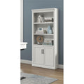 Modern Wood Lower Doors Bookcase Office Bookcase in White