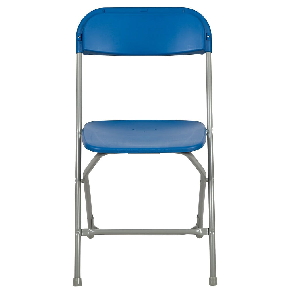 Hercules Series Plastic Folding Chair - Blue - 650LB Weight Capacity Comfortable Event Chair - Lightweight Folding Chair