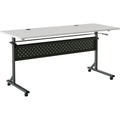 2.0 Flip & Nesting Mobile Table, 60" x 24" x 29.5", Black Steel Frame, Gray Laminated Top