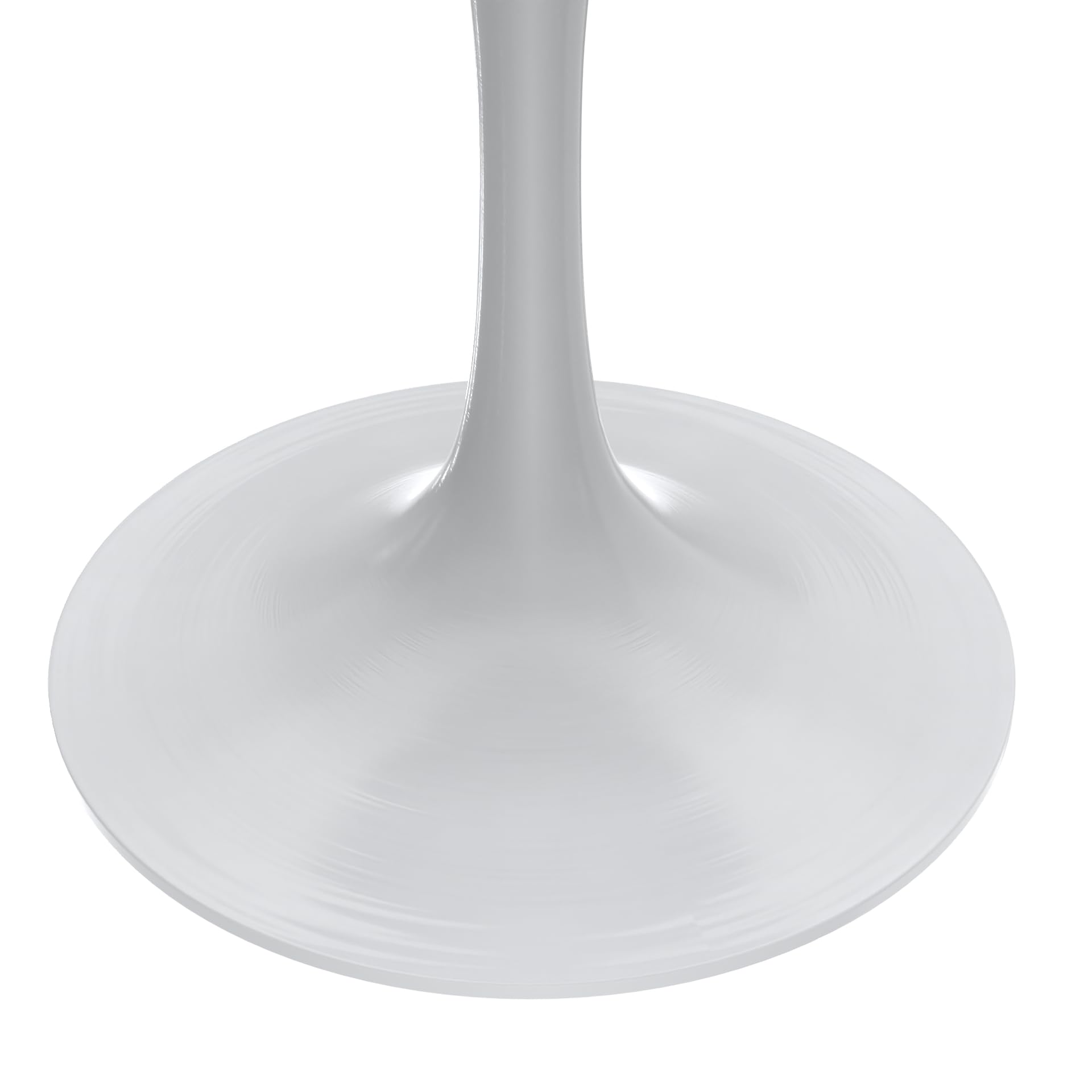 LeisureMod Verve Mid-Century Modern Dining Table with a 27" Round Sintered Stone Tabletop and White Stainless Steel Pedestal Base for Kitchen and Dining Room (Grey)