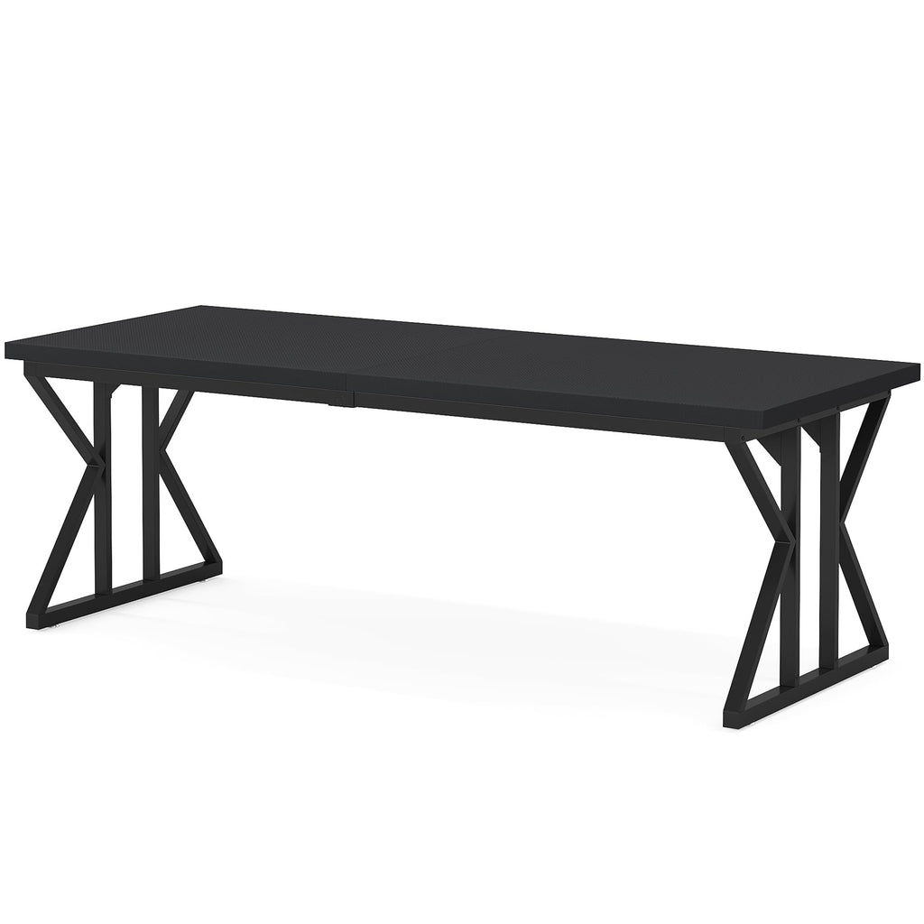 78.7-Inch Executive Desk, Large Computer Office Desk Workstation, Modern Simple Style Laptop Desk Study Writing Table Business Furniture for Home Office (Black, 78.7 Inch)