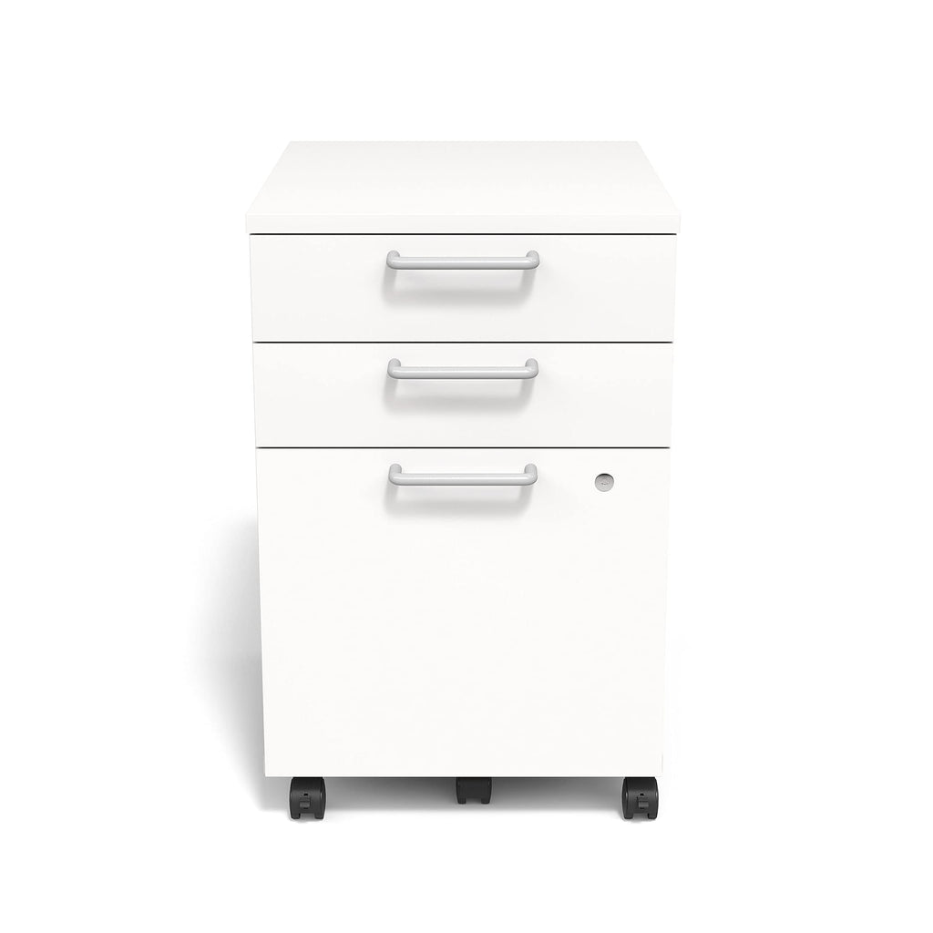 3-Drawer Vertical File Cabinet, Letter & Legal Size Documents, Lockable & Mobile, 21.3" D x 15.6" W x 24.3" H, White