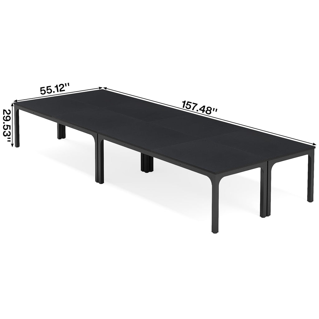 6.5 FT Conference Room Table, 78.74" W x 27.56" D Large Office Conference Table, Modern Seminar Meeting Table Desk for Boardroom, Meeting Room (4, Black)