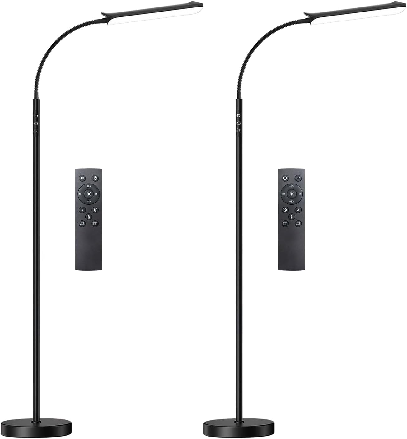 2 Pack, LED Floor Lamp, Super Bright Reading Lamps Floor Standing lamp with Remote & Touch Control, Stepless Dimming & 2700K-6500K Color Temperature, for Living Room Bedroom Office