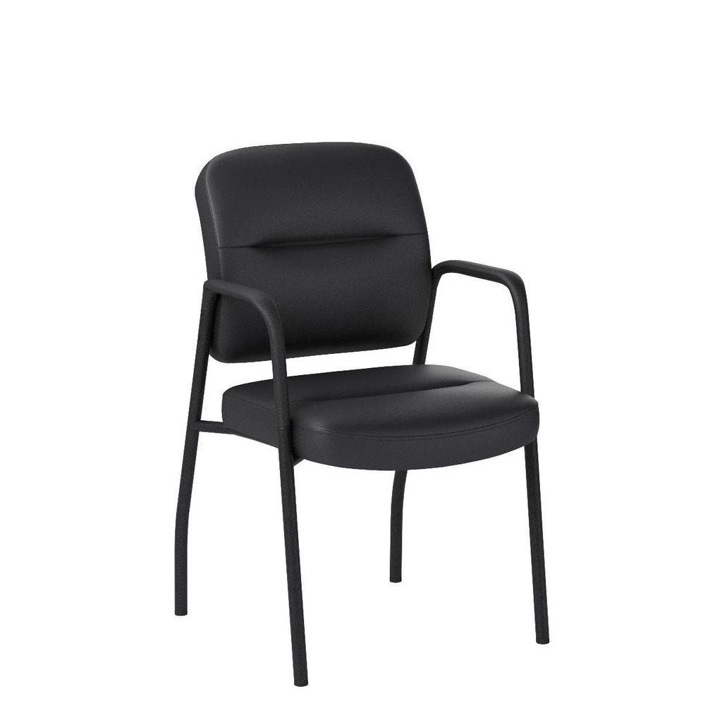 (2 Pack) Waiting Room Office Reception Chairs Executive Leather Guest Chairs with Armrest Ergonomic Upholstered Lumbar Support Side Chairs