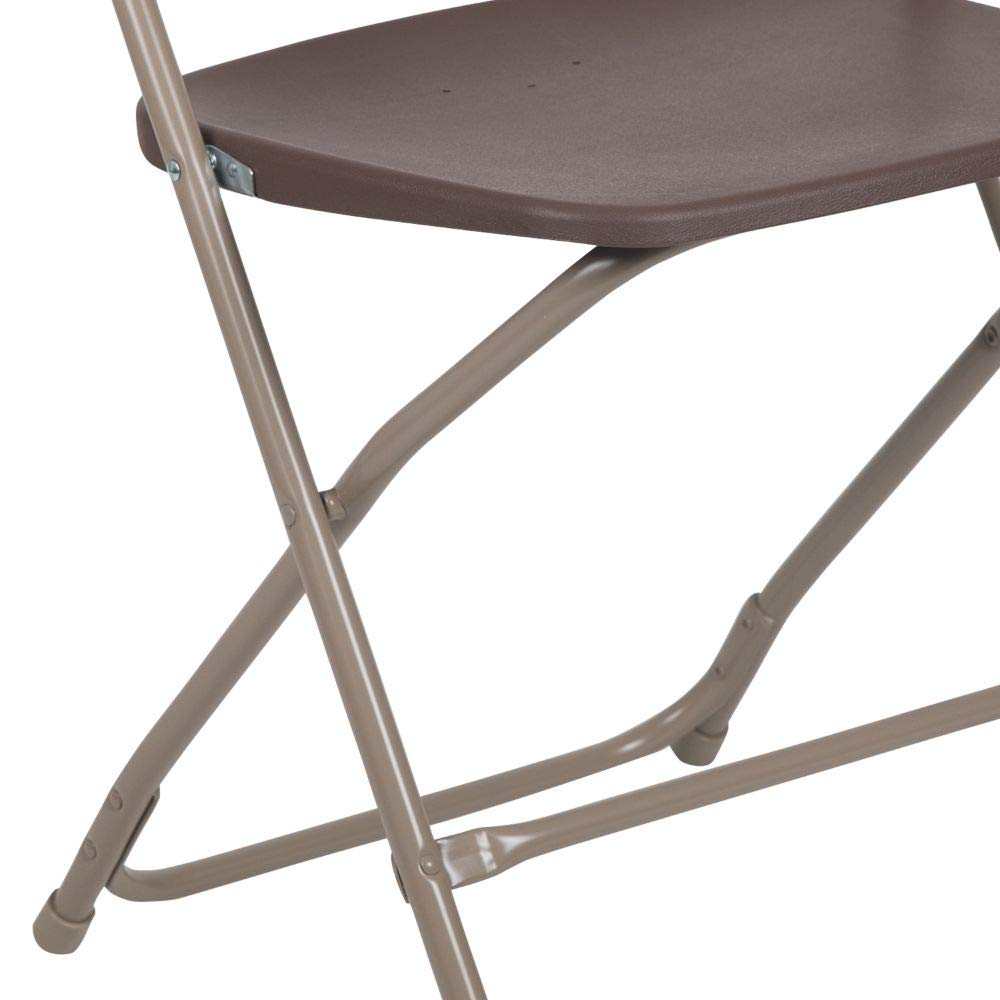2 Pack, Hercules™ Series Plastic Folding Chair - Brown - 650LB Weight Capacity Comfortable Event Chair-Lightweight Folding Chair