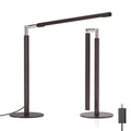 Brown LED Desk Lamp - 16" Foldable Metal Desk Light with Base, 15W, 1200LM, Dimmable Color Changing Table Lamp for Reading Study, Modern Table Lamp for Home Office Laptop College Dorm