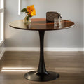 23.6" Round Tulip Dining Table, Mid-Century Tulip Table Kitchen Tulip Dining Table 2 People with MDF Table Top & Pedestal Base for Office Living Room