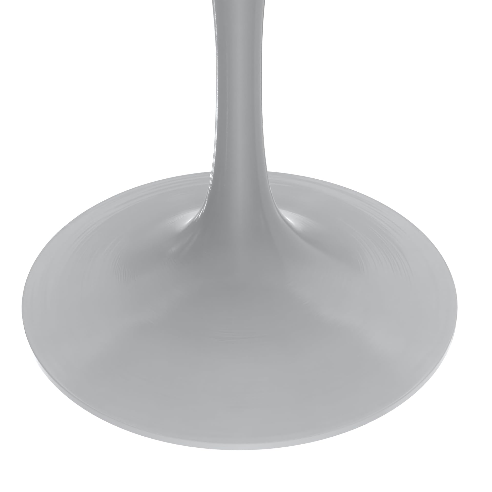 Verve Modern 48" Round Dining Table with Sintered Stone Tabletop in White Steel Pedestal Base for Kitchen and Dining Room (Grey)