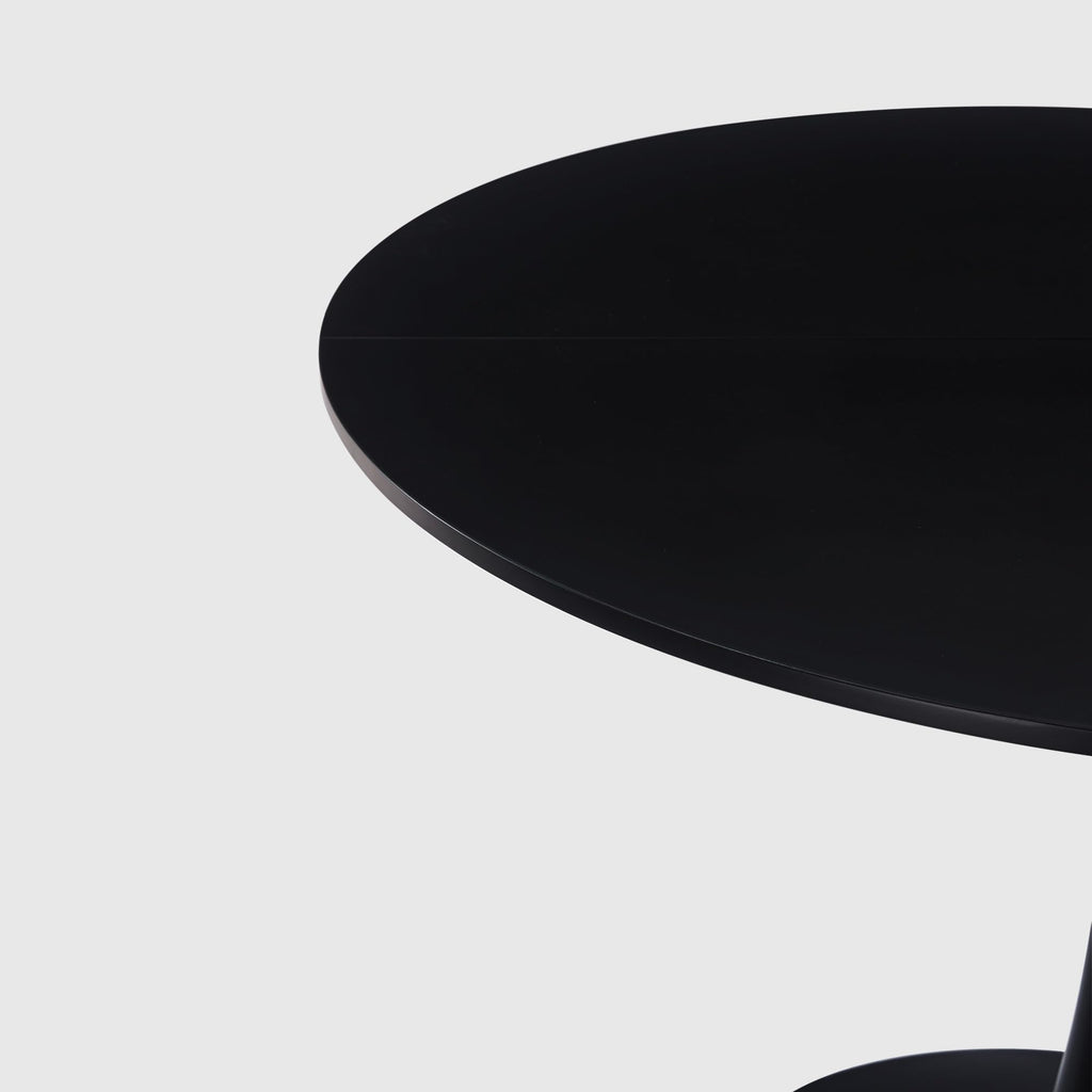 Sybrioka 42" Tulip Table for 4-6 Persons Modern Round Dining Room Table, Mid-Century Modern Black Small Kitchen Table with MDF Wooden Top, Leisure Coffee Table for Living Room, Dining Room, Office
