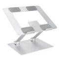 Sturdy and Portable Ergonomic Laptop Stand for Desk, Height Adjustable Riser with Ventilated Cooling, Foldable, Fits all Laptops up to 15.6 Inch, Silver
