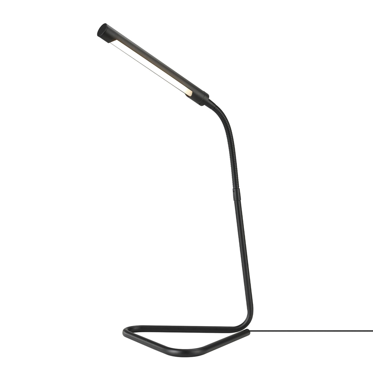 56060 Arden 12" LED Integrated Desk Lamp, Adjustable Gooseneck, in-Line On Off Switch, USB Cable Included, 7 Watts, 200 Lumens,Black