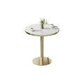 31.5" Round Tulip Dining Table, Mid-Century Tulip Table Kitchen Tulip Dining Table 2 People with Faux Marble Table Top & Stainless Steel Base for Office Living Room