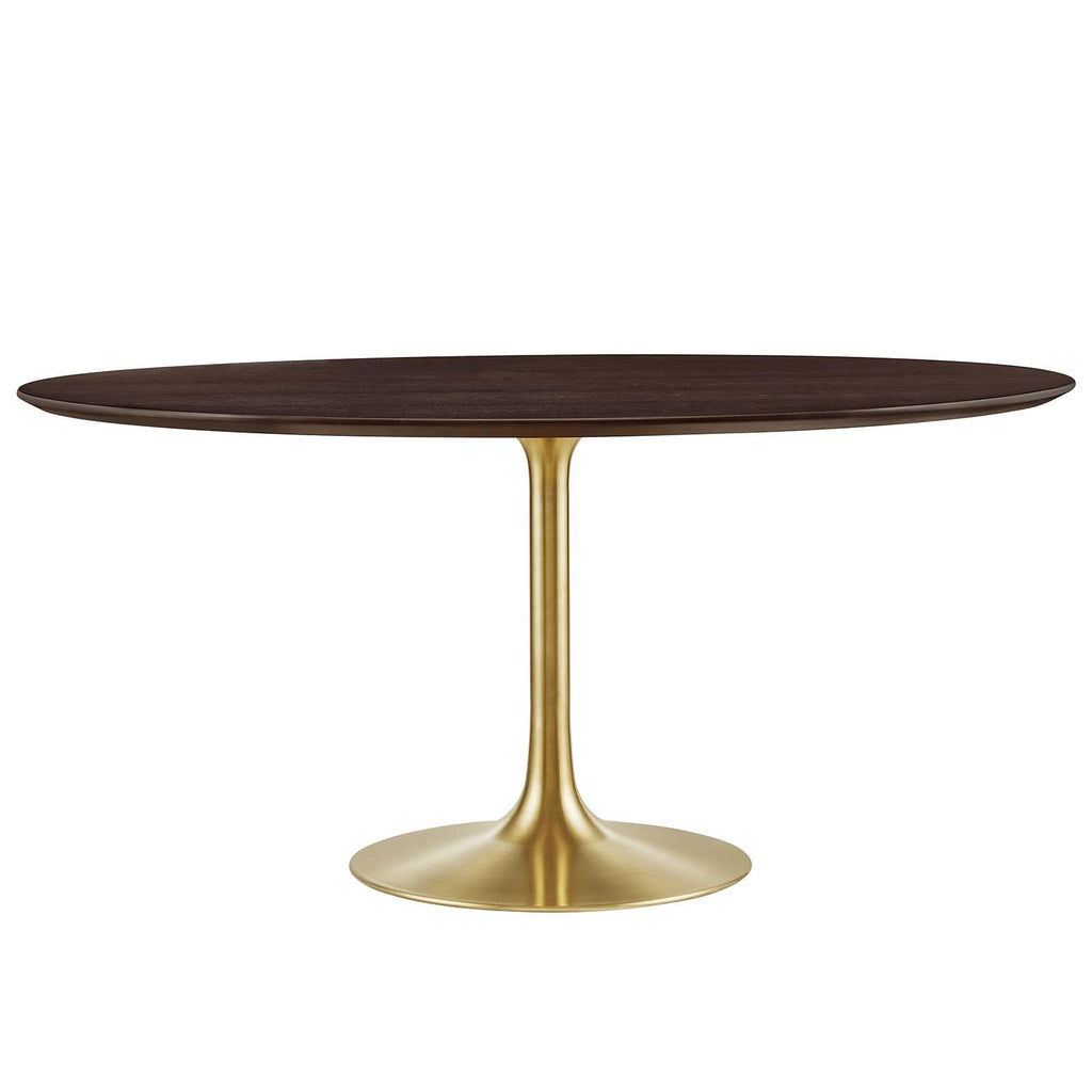 Modway Lippa Dining Table, 60", Gold Cherry Walnut