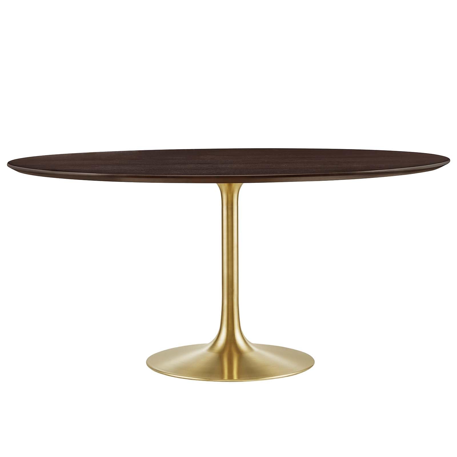 Modway Lippa Dining Table, 60", Gold Cherry Walnut