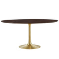 Modway Lippa Dining Table, 60", Gold Cherry Walnut