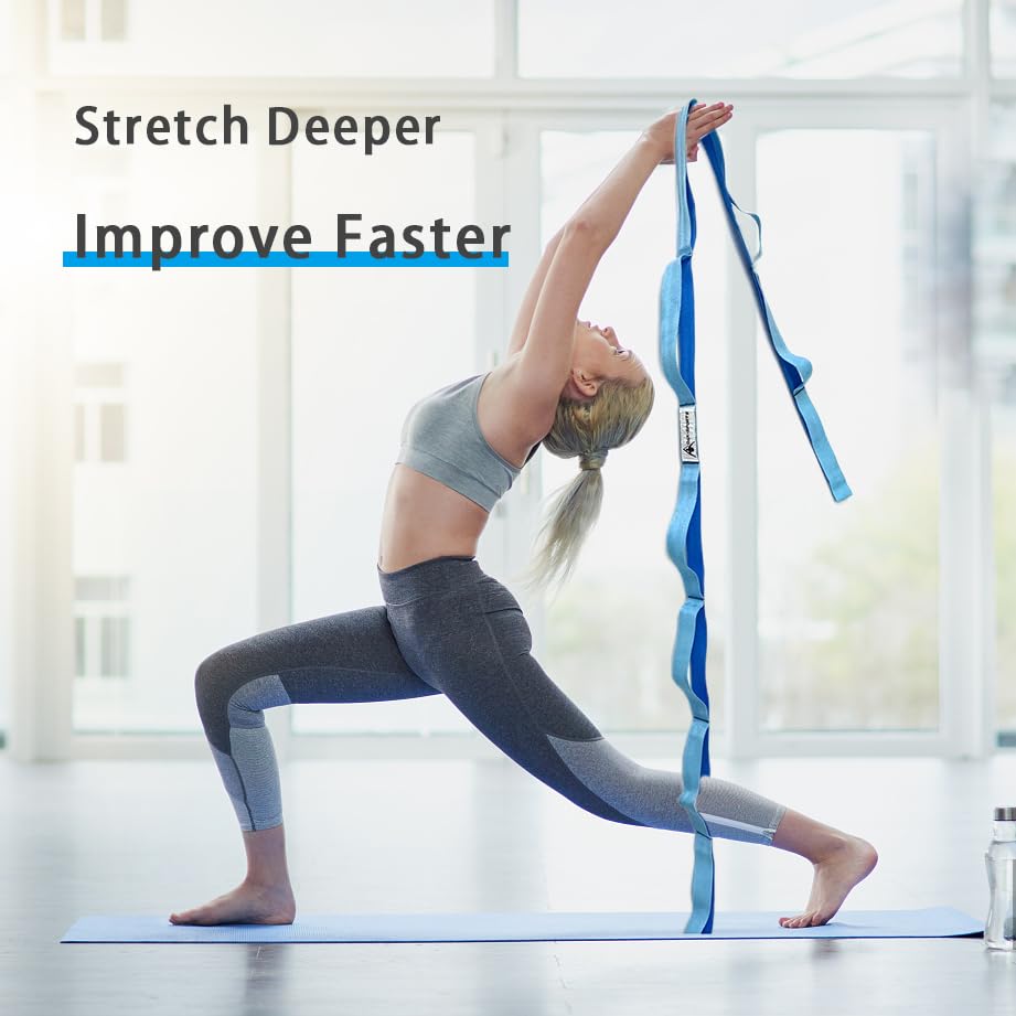 Stretching Strap Yoga Strap with Loops for Physical Therapy, Non-Elastic