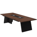 8ft Conference Table, Large Meeting Table for 8-10 People, Business Seminar Furniture for Office Conference Room, Walnut & Black (4, Walnu+ Black)