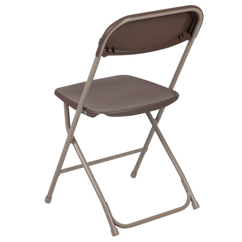 2 Pack, Hercules™ Series Plastic Folding Chair - Brown - 650LB Weight Capacity Comfortable Event Chair-Lightweight Folding Chair