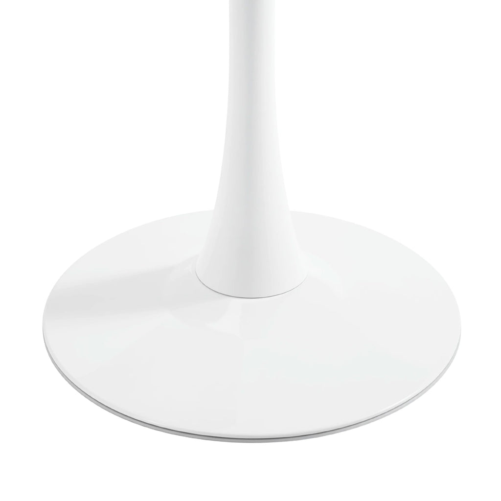 Round Tulip Dining Table, 31.5" Circle Tulip Table with Thickened Tabletop & Metal Pedestal, Mid Century Modern Bistro Table for Kitchen, Small Places, Living Room