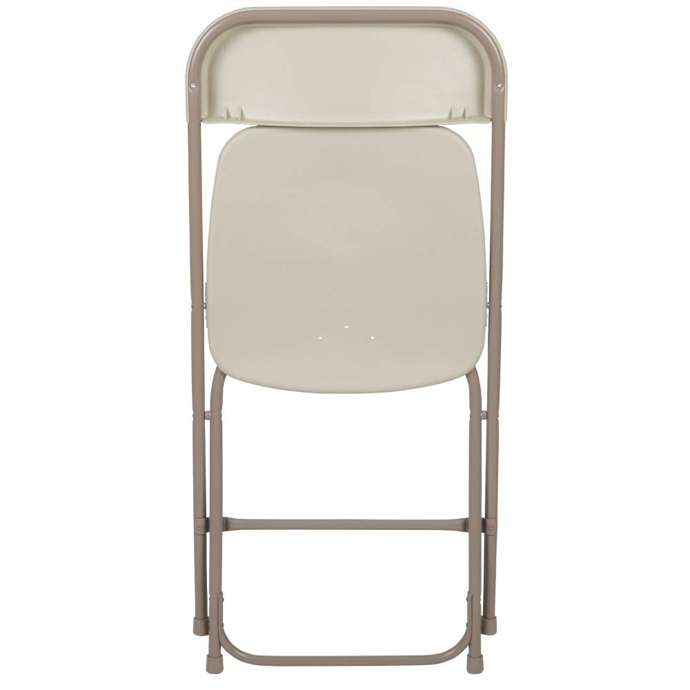 2 Pack, Hercules™ Series Plastic Folding Chair - Beige - 650LB Weight Capacity Comfortable Event Chair-Lightweight Folding Chair