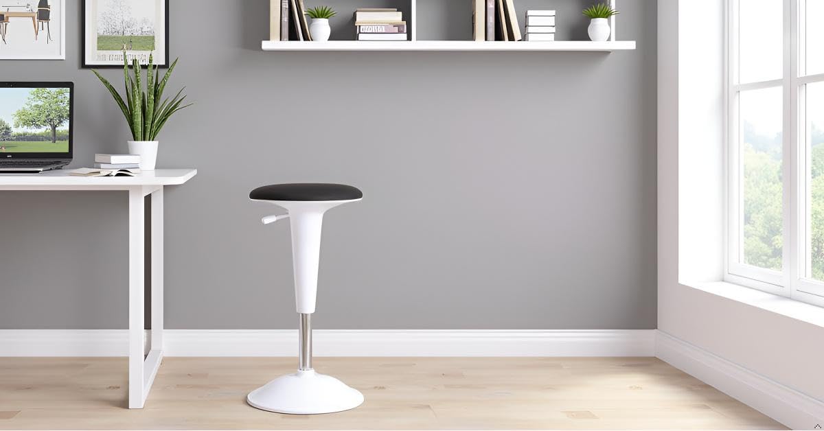 Ergonomic Standing Desk Stool - Height Adjustable Wobble Active Seating Chair for Sit Stand Desks, 22.5-29.5 Inches, Grey