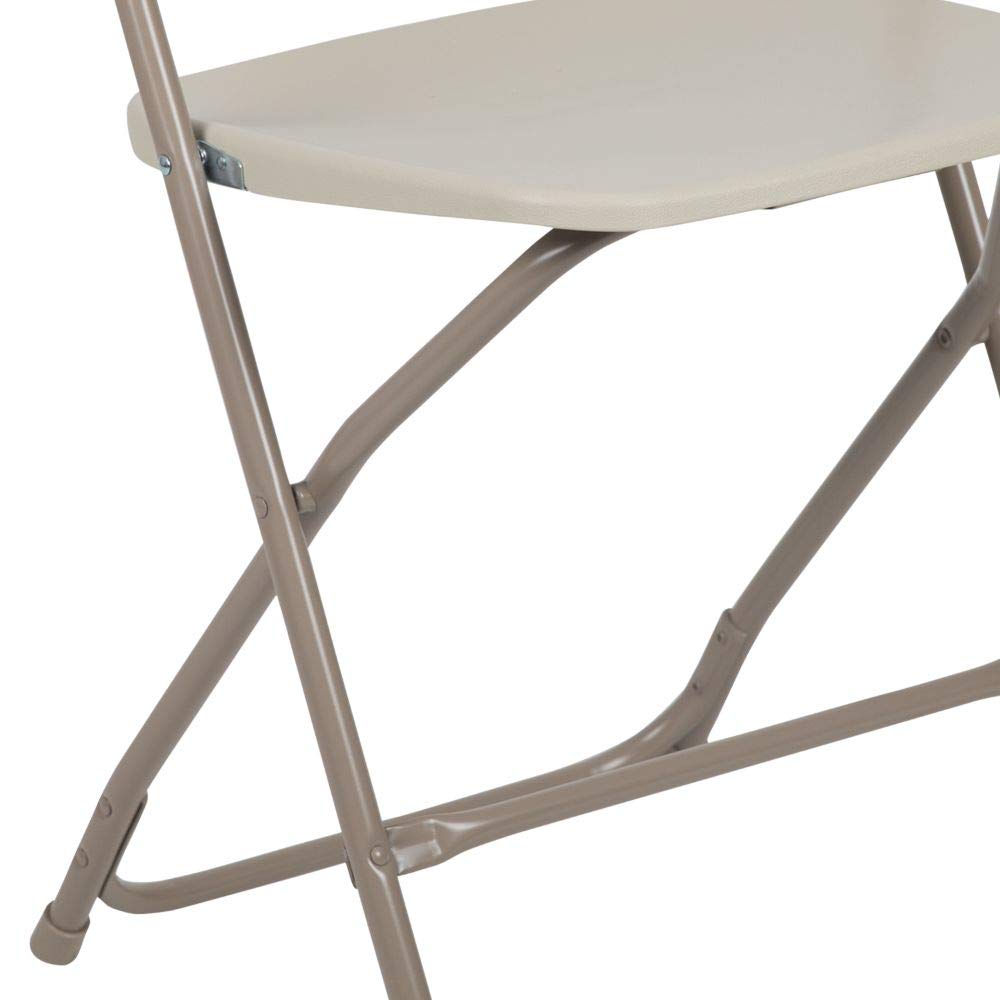 2 Pack, Hercules™ Series Plastic Folding Chair - Beige - 650LB Weight Capacity Comfortable Event Chair-Lightweight Folding Chair