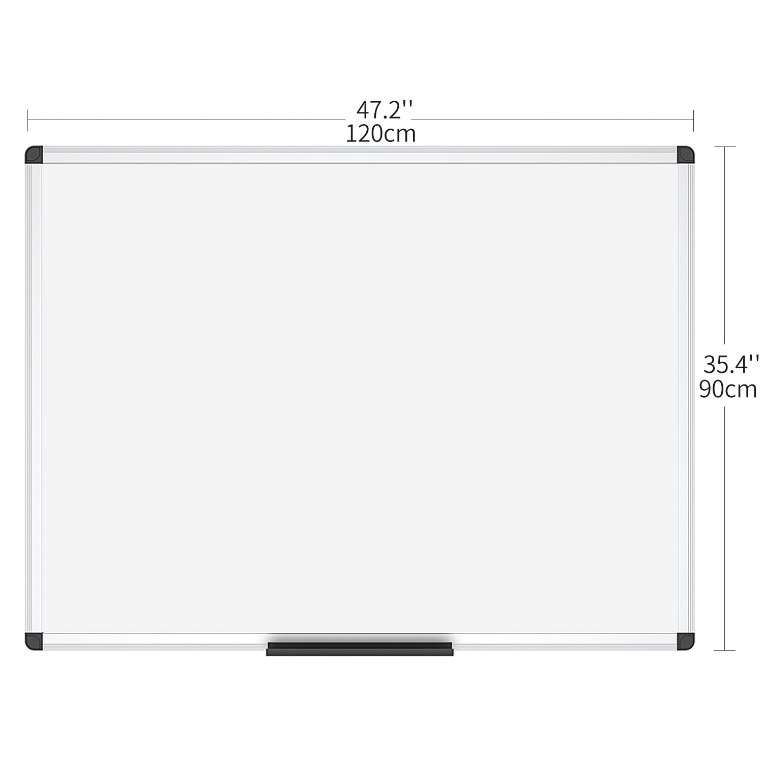 Dry Erase Board/Non-Magnetic Whiteboard, 48 x 36 Inches, Wall Mounted Board for School Office and Home