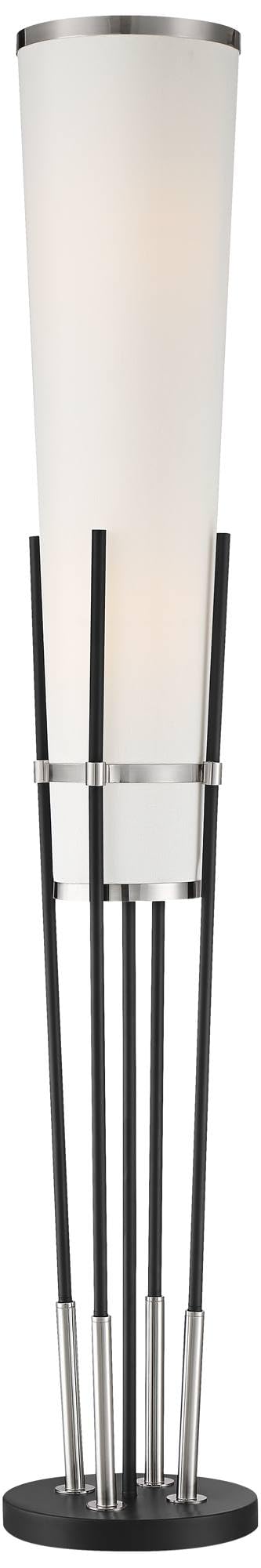 Flute 64" Tall Satin Black Floor Lamp with Smart Socket