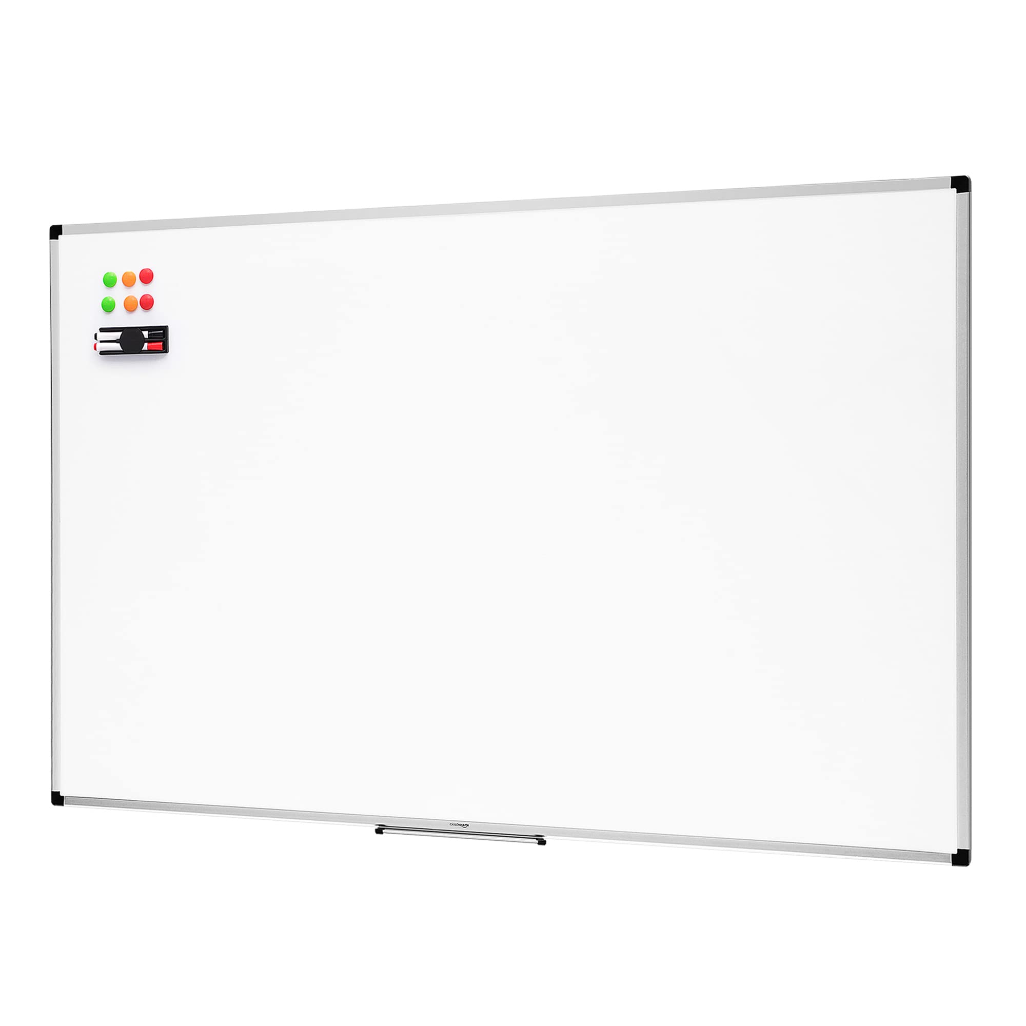 Large Magnetic Dry Erase Whiteboard with Aluminum Frame, Pen Tray, Wall Mountable, 35.4" x 23.6", for School, Classroom, Office & Home