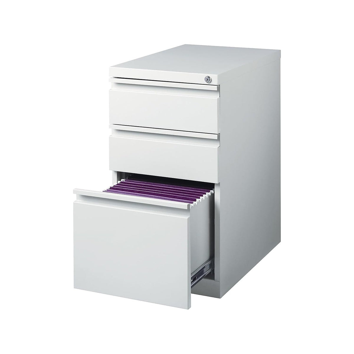 3-Drawer Vertical File Cabinet, Letter/Legal, Locking, Gray