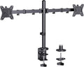 Dual Monitor Desk Mount for 13″–34″ Monitors up to 26.5 lbs, Fully Adjustable Monitor Stand Holds 2 Computer Screens, Heavy-Duty Dual Monitor Arm with C-Clamp & Grommet Base, Black, EGCM13B