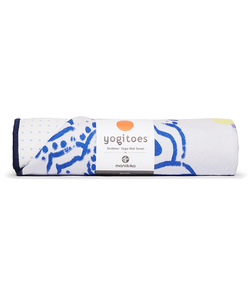 Yogitoes Hot Yoga Mat Towel | Chakra Print Blue | 71 x 24 in