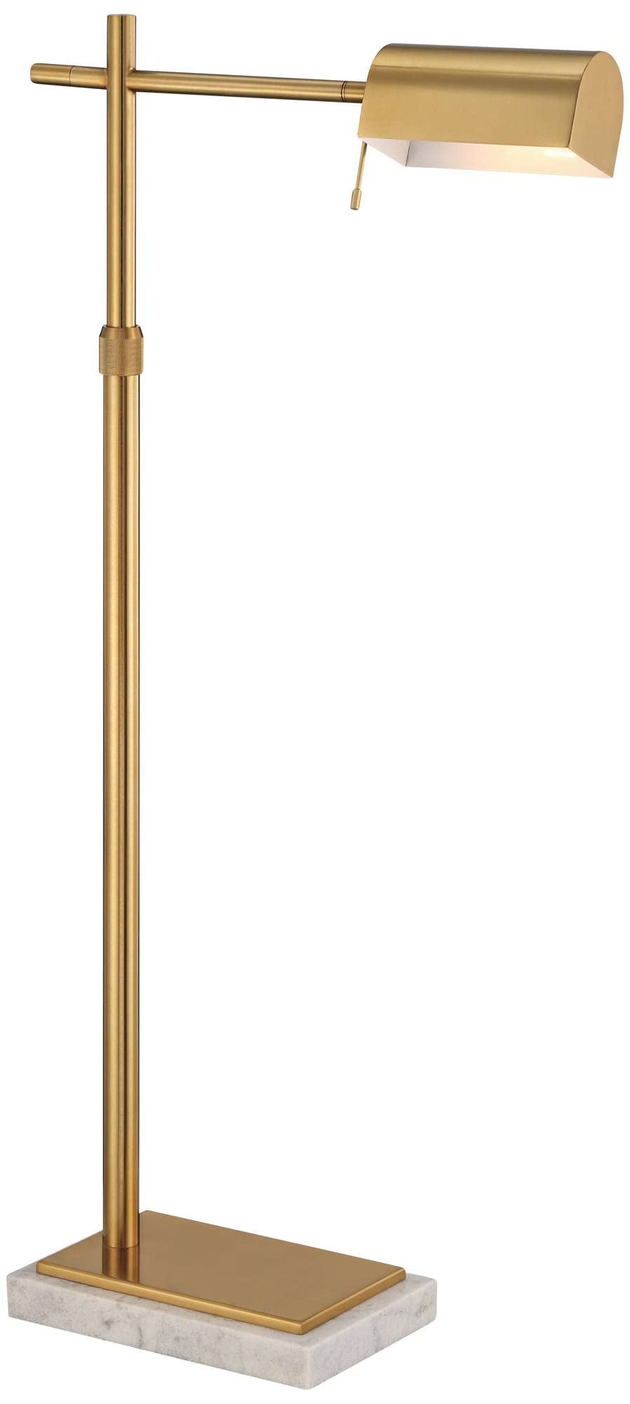 Gazette Adjustable Height Marble and Gold Pharmacy 60" Tall Floor Lamp